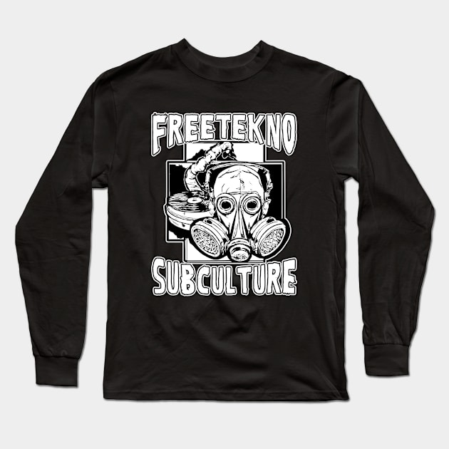 Freetekno Subculture Tekno Rave Long Sleeve T-Shirt by T-Shirt Dealer